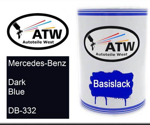 Mercedes-Benz, Dark Blue, DB-332: 500ml Lackdose, von ATW Autoteile West.